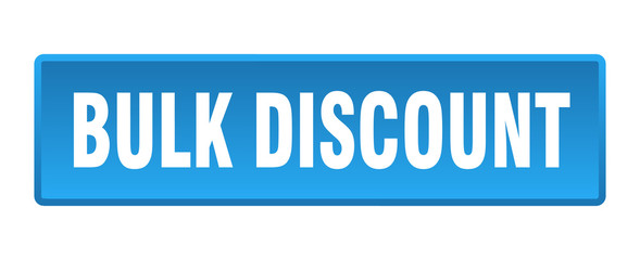 bulk discount button. bulk discount square blue push button