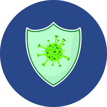 shield with symbol corona virus