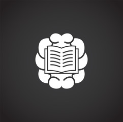 Human brain related icon on background for graphic and web design. Creative illustration concept symbol for web or mobile app