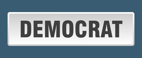 democrat button. democrat square white push button