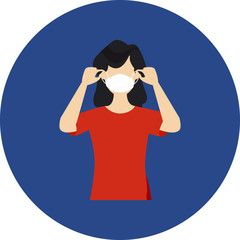 Woman Wearing mask to cover her face