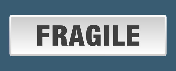fragile button. fragile square white push button