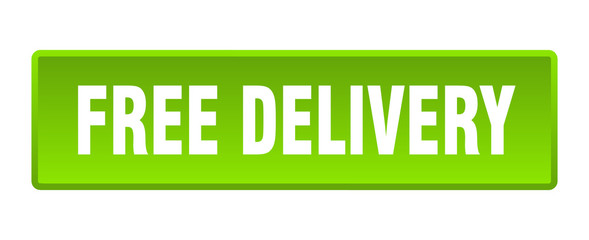 free delivery button. free delivery square green push button