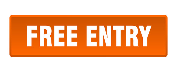 free entry button. free entry square orange push button
