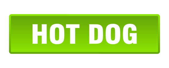 hot dog button. hot dog square green push button
