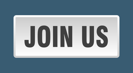 join us button. join us square white push button