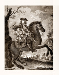 Equestrian portrait of Philippe II  Duke of Orleans (1674 - 1723)  member of the royal family of France and ruler in the Regency period.
