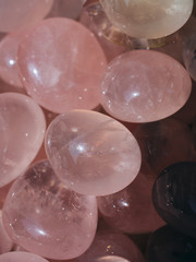 tumbled Rose Quartz gem stone as mineral rock
