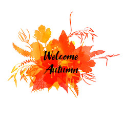 Welcome Autumn Watercolor Collection handmade autumn leaves and flowers