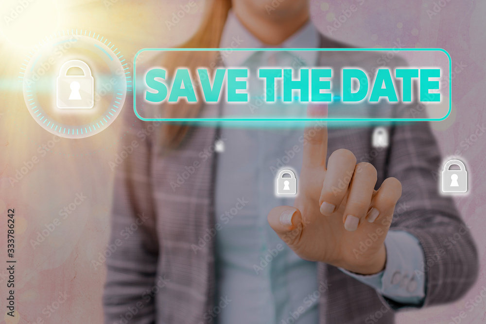Poster conceptual hand writing showing save the date. concept meaning organizing events well make day speci
