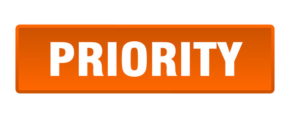 priority button. priority square orange push button