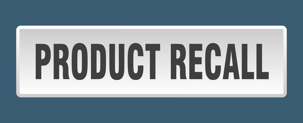 product recall button. product recall square white push button