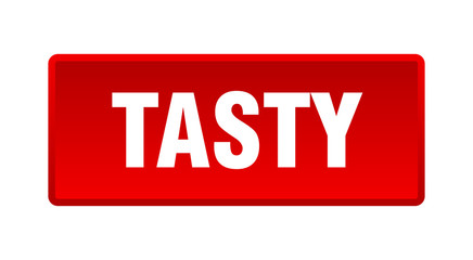 tasty button. tasty square red push button