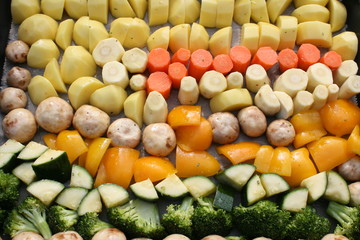 Backofengemüse. Gemüsesorten.