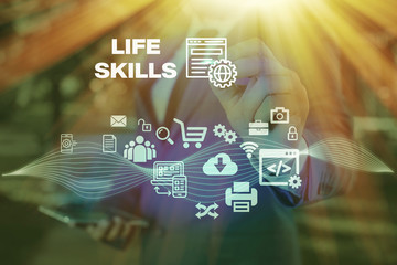 Text sign showing Life Skills. Business photo text skill that is necessary for full participation...