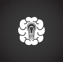 Human brain related icon on background for graphic and web design. Creative illustration concept symbol for web or mobile app