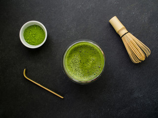 matcha green tea in a cup