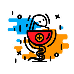 Medical snake icon modern thin line.