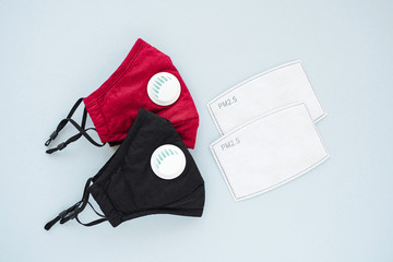 Reusable antiviral masks with breather filter valve. Cotton PM2.5 respirators with activated carbon...