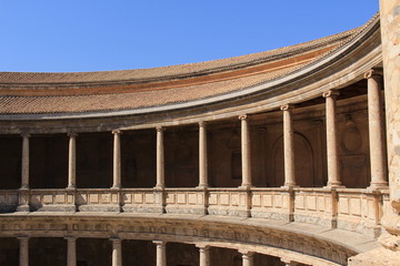 Obraz premium Charles V Palace at the historical Alhambra Palace complex in Granada, Andalusia, Spain.