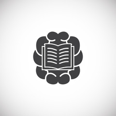 Human brain related icon on background for graphic and web design. Creative illustration concept symbol for web or mobile app