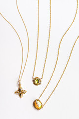 Necklaces flatly on white