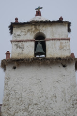 Bell tower of the Parinacota church in Lauca National Park.