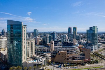 Aerial photo  of the Baseball Stadium in Downtown San Diego. California, USA.