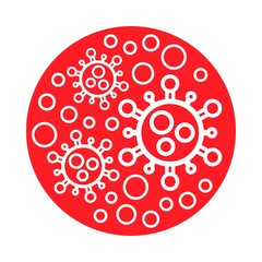 Corona virus label. Covid-19 illustration of corona virus prevention