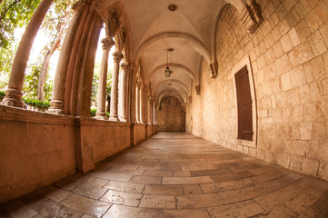 passage of inner courtyard in dubrovnik croatia europe