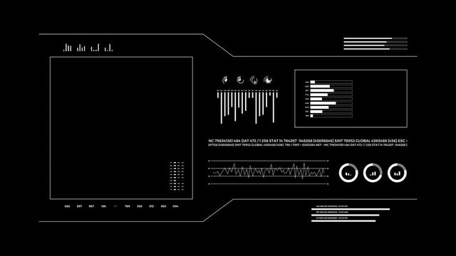 Technology futuristic HUD command control center animation.