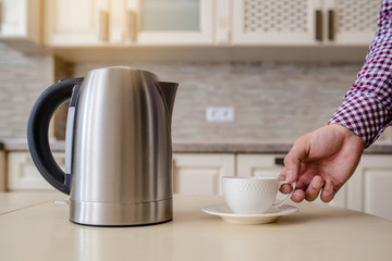 Kettle and cup of tea