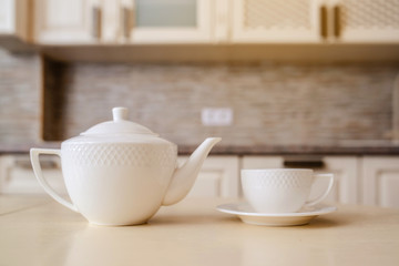 kettle and cup of tea