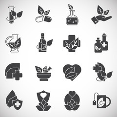 Natural medicine related icons set on background for graphic and web design. Creative illustration concept symbol for web or mobile app