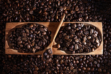 macro coffee beans