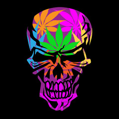 Psychedelic Skull Isolated Vector Illustration