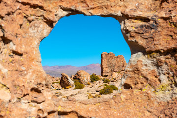 The Stone Valley or Valle de Rocas, Uyuni Salt Flat region, Bolivia.
