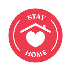 Stay home campaign badge. Design for prevention in quarantine times in pandemic  virus outbreak. #stayhome