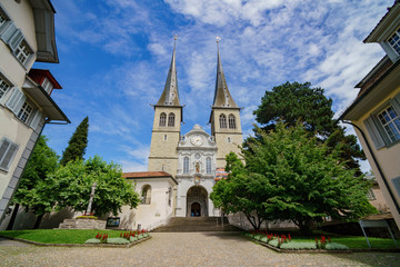 The famous and historical Church of St. Leodegar, Lucerne