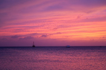 Majestic Sunset on Palm Beach in Aruba