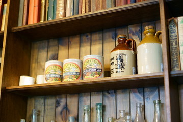 Antique classic bookshelf old book