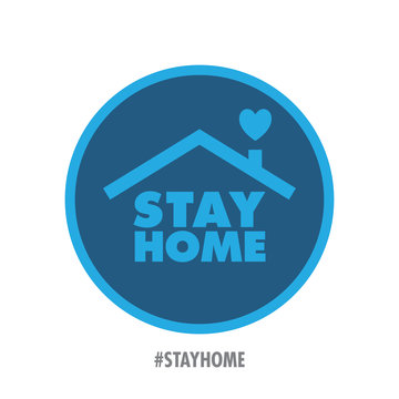 Stay home campaign badge. Design for prevention in quarantine times in pandemic  virus outbreak. #stayhome