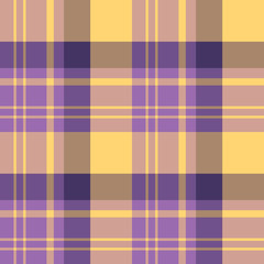 Seamless pattern in fascinating stylish violet and yellow colors for plaid, fabric, textile, clothes, tablecloth and other things. Vector image.