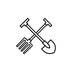 Vector illustration, shovel and fork icon design