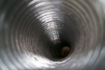 aluminum duct silver Peek inside