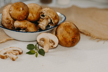 Cremini Mushrooms Organic and healthy food