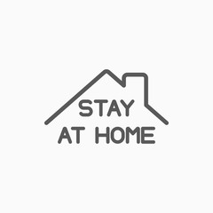 stay home icon, people stay at home vector