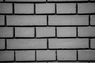background, brick wall in black and white closeup