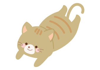 寝そべるネコのイラスト