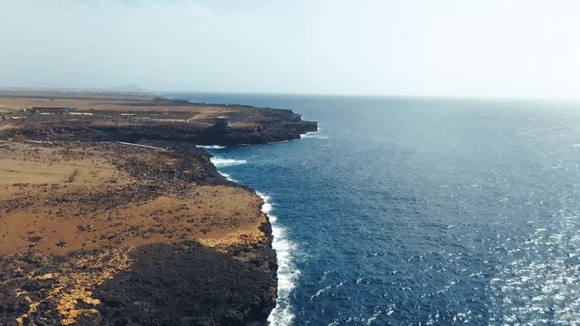 Aerial view of Buracona protected landscape of Buracona-Ragona Sal Cape Verde - Cabo Verde 2020